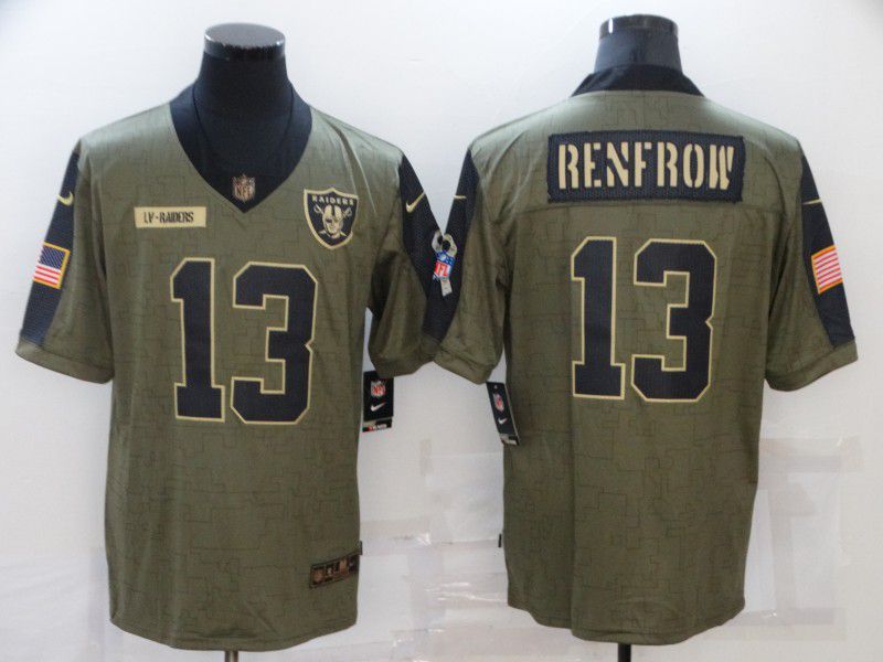 Men Oakland Raiders 13 Renfrow green Nike Olive Salute To Service Limited NFL Jersey